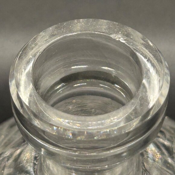 Vintage Clear Glass Perfume Bottle With Stopper Art Deco Style Essential Oils - Picture 7 of 15